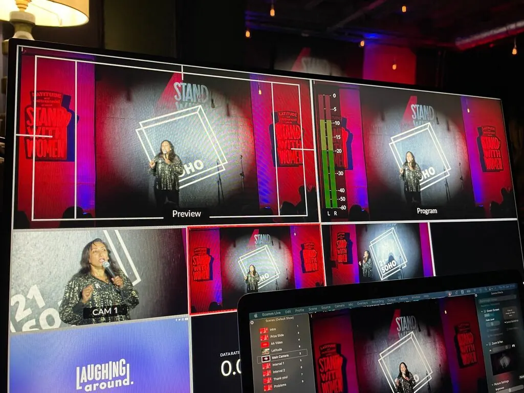 Live stream vision mixing screens at 21 Soho