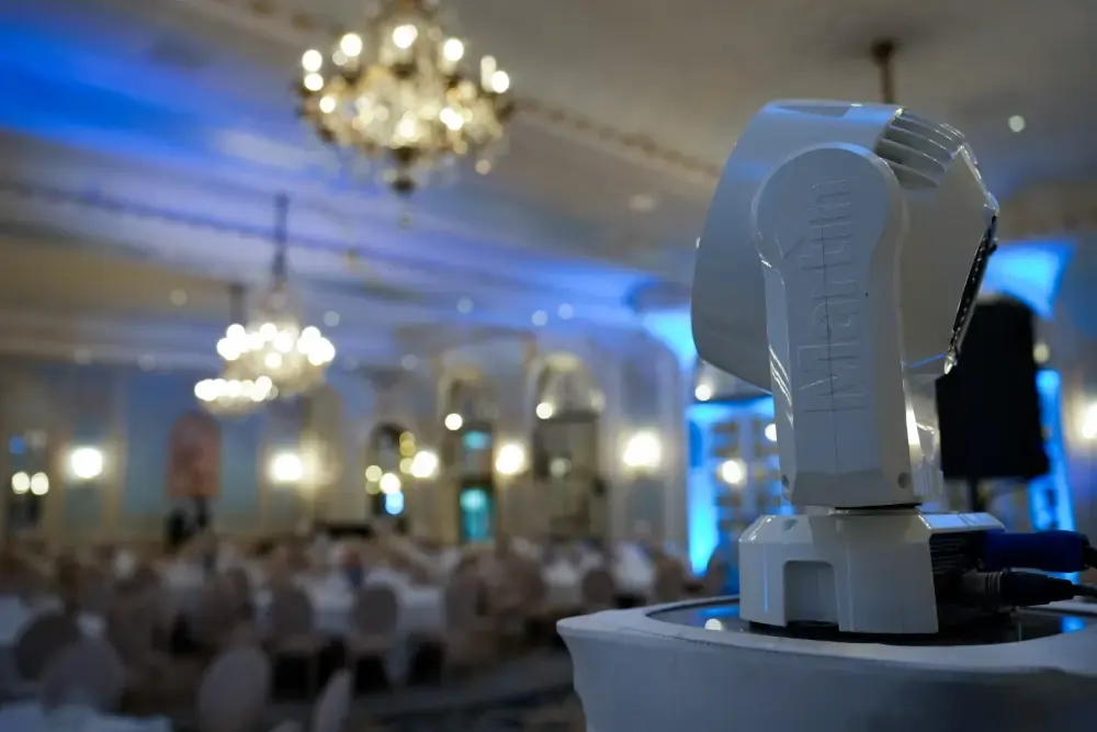 Gala dinner tables in the Savoy ballroom